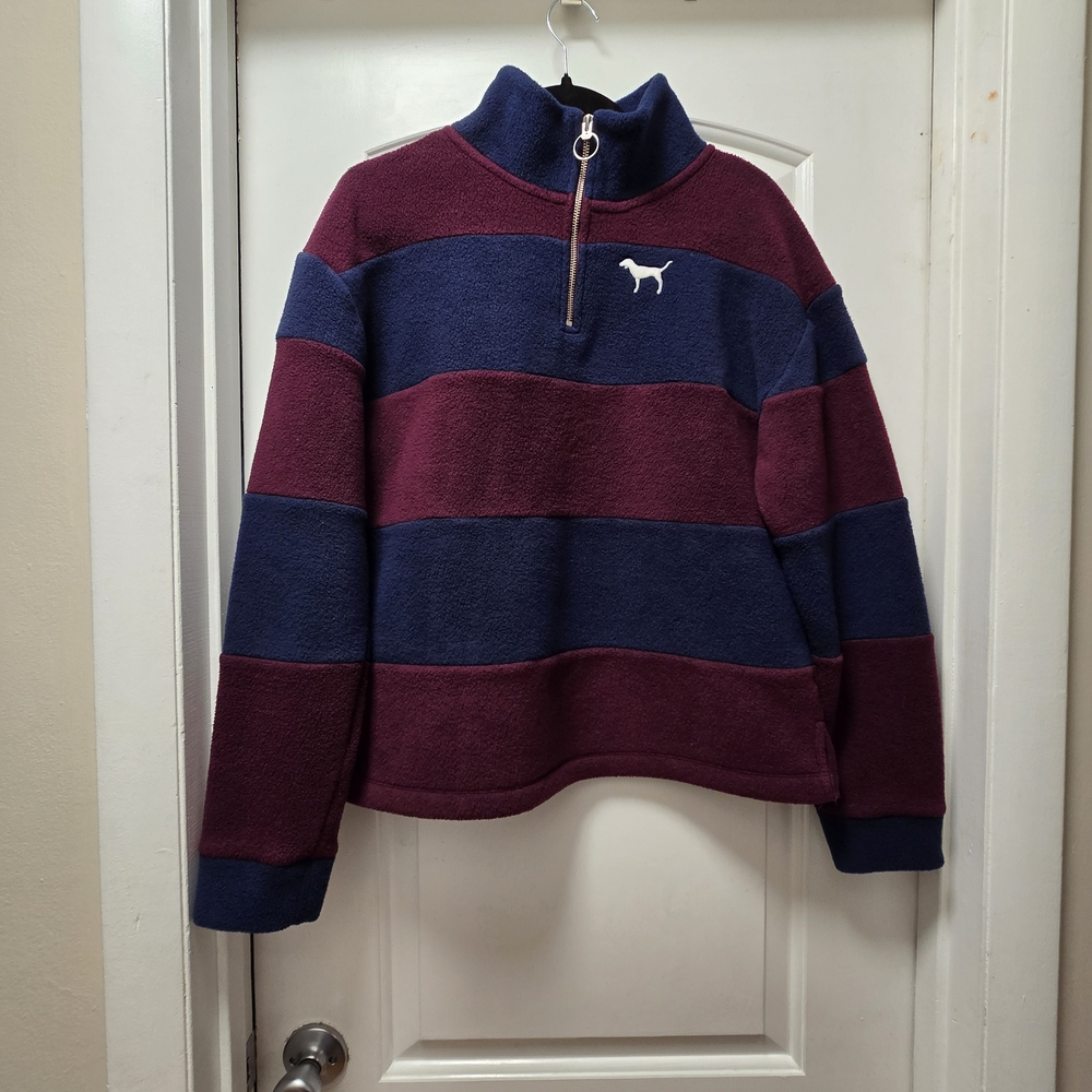 Pink Maroon and Navy Striped Sweater